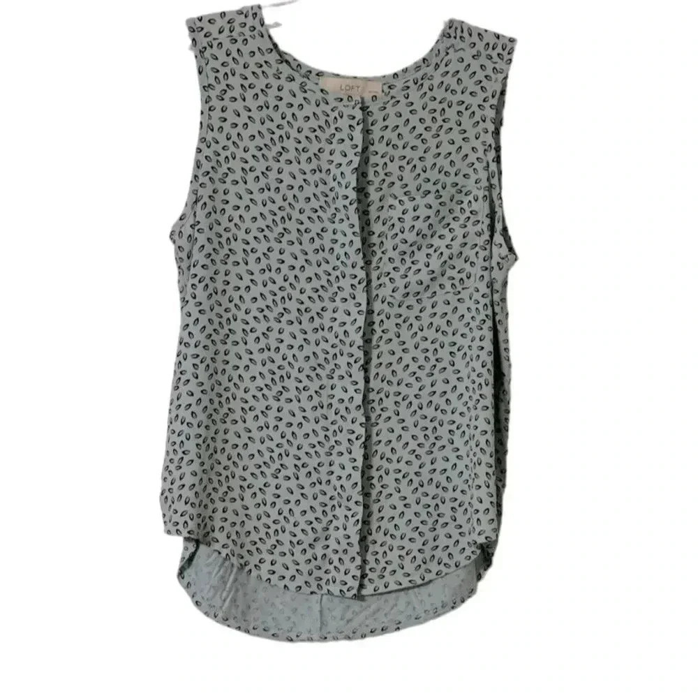 Ann Taylor LOFT Outlet Women's Petite Sleeveless Leaf Print Blouse  Size…